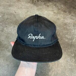 Rapha Logo Snapback Hat Black Adjustable Cycling Cap One Size
